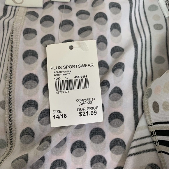 Cato Est 1946 Pants Women's 14/16W White Multicolor Mixed Media Wide Leg - Picture 5 of 9